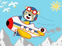 Friendly airplanes for kids coloring