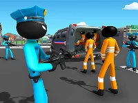 Us police stickman criminal plane transporter game