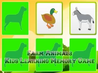 Kids learning farm animals memory