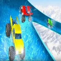 Crazy monster truck water slide game