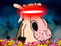 Laser-cow adventure