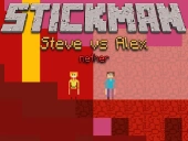 Stickman steve vs alex - nether