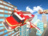 Flying fire truck driving sim