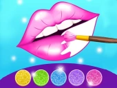 Glitter lips coloring game