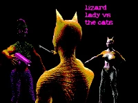 Lizard lady vs the cats