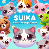 Suika kawaii cat merge game